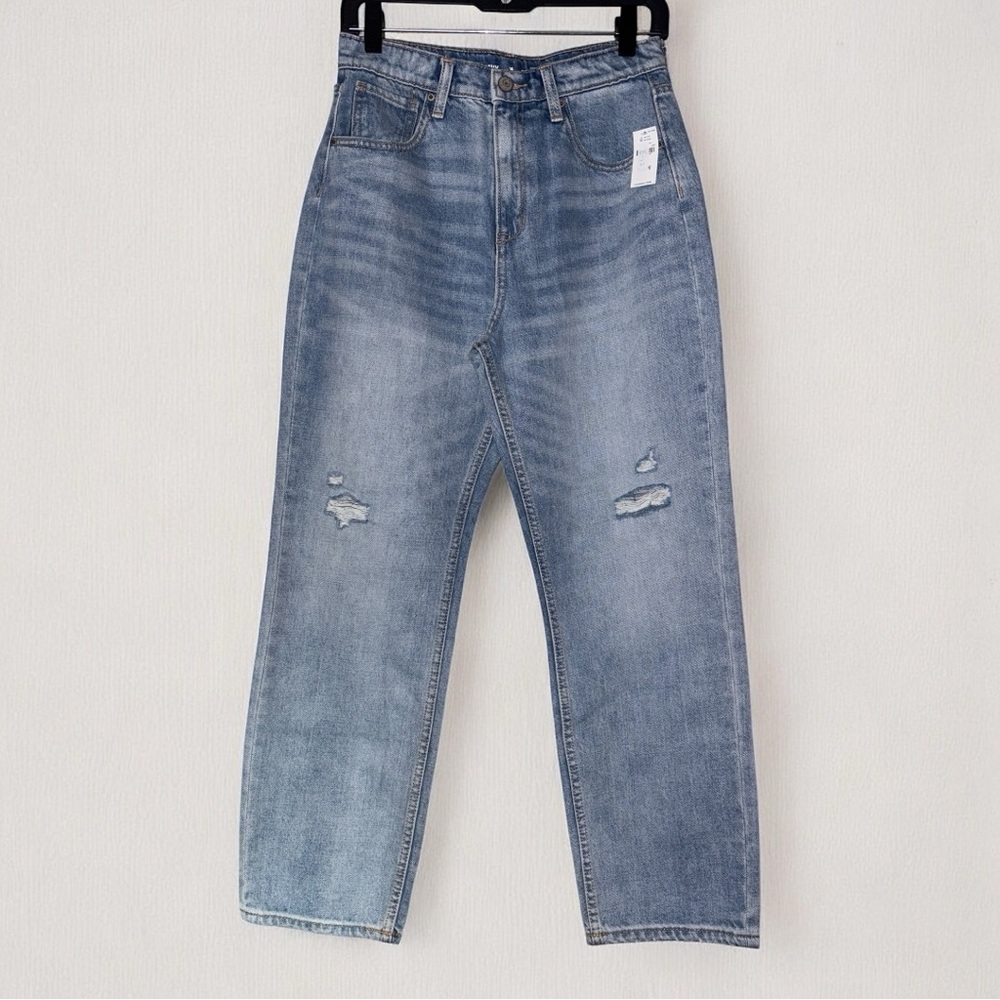 Old Navy High Waisted Slouchy Straight Built In Tough Girls Blue Jeans Size 16